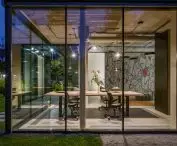 modern, large glazing allows you to look inside the building