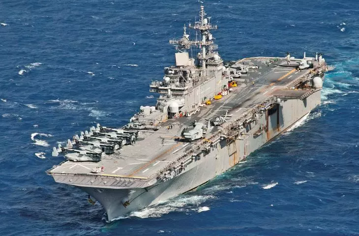 LHD type is primarily a landing craft; by air, passengers will be taken by Osprey planes similar to those in the movie 