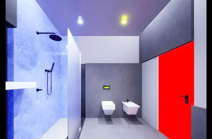 Projekt wnętrza łazienki w domu jednorodzinnym, proj.: Jakub Dziura