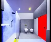 Projekt wnętrza łazienki w domu jednorodzinnym, proj.: Jakub Dziura