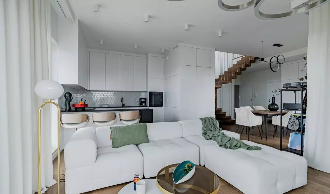 The living area is located on the first floor