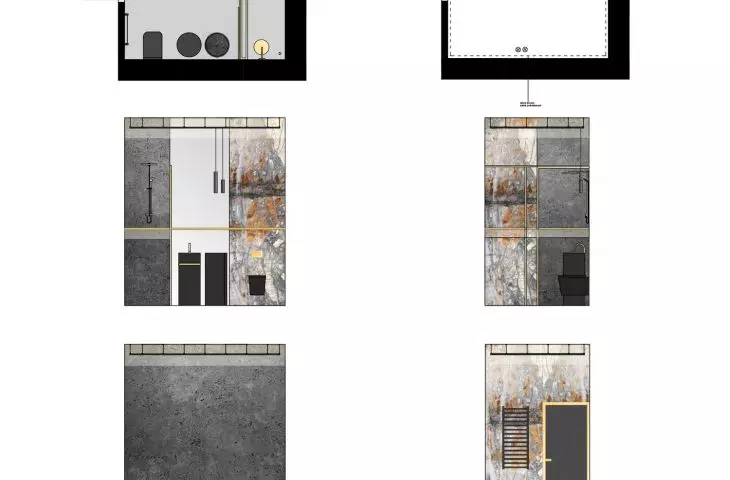Projekt wnętrza łazienki w domu jednorodzinnym, proj.: Joanna Nowak