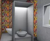 Projekt wnętrza łazienki w domu jednorodzinnym, proj.: Weronika Skórska