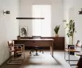 The designers transformed the interior of the townhouse into office space