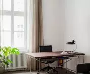home atmosphere is created by curtains and carpets