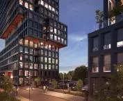 Biurowice przy rondzie Rataje i ul. Komedy w Poznaniu, wizualizacja, proj. EASST Architects