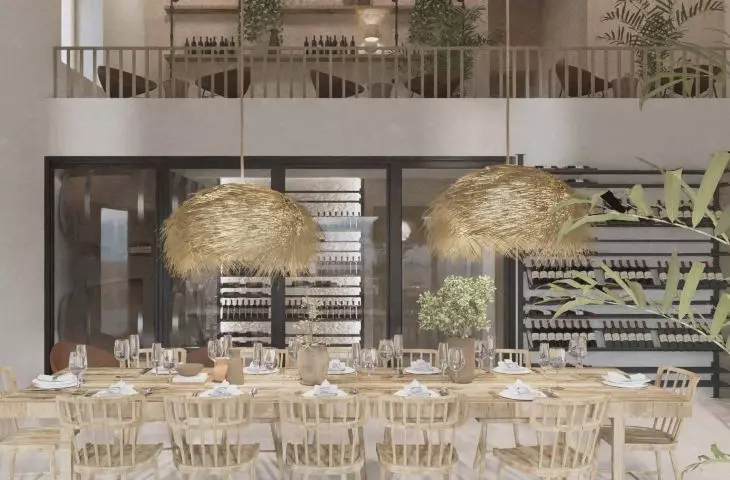 Wnętrze strefy do degustacji wina