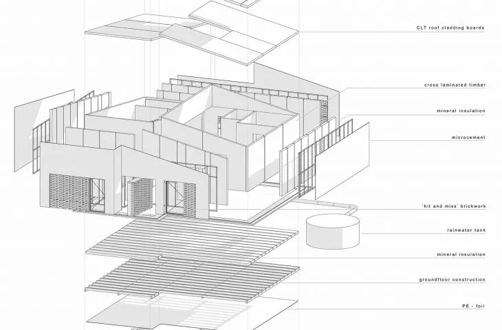Wine Site project, axonometry