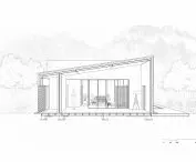 Cross-section A-A of the guest house