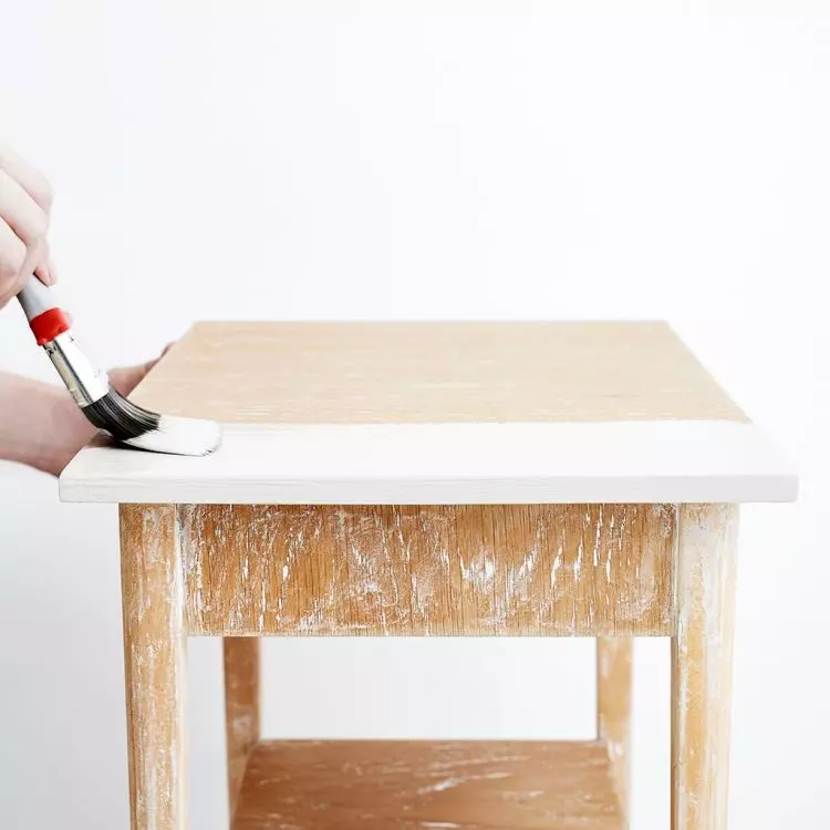 Paint the furniture with two coats of enamel