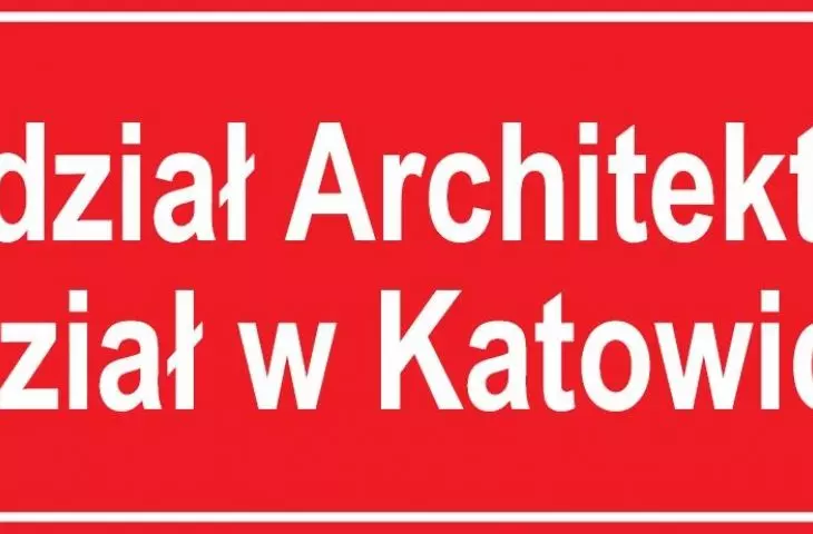 Tabliczka Oddziału Architektury w Katowicach