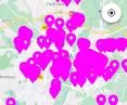 Smart City Poznań - map with marked tab for reporting illegal advertisements