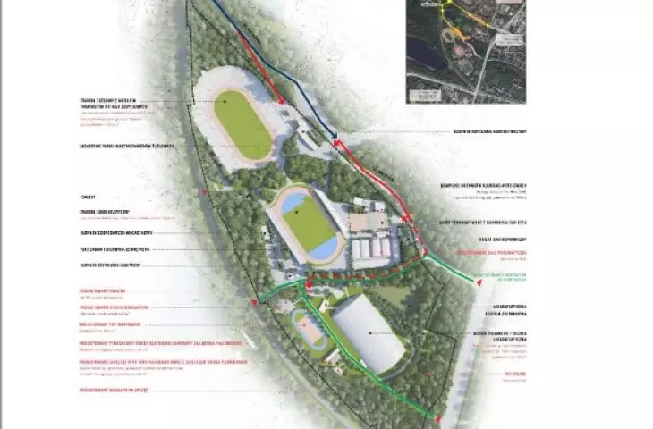 Master plan for sports center on Golęcin in Poznań