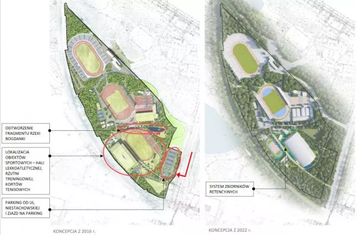 Master plan for sports center on Golęcin in Poznań