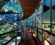 Baffle panels in wood effect at Green Planet in Dubai