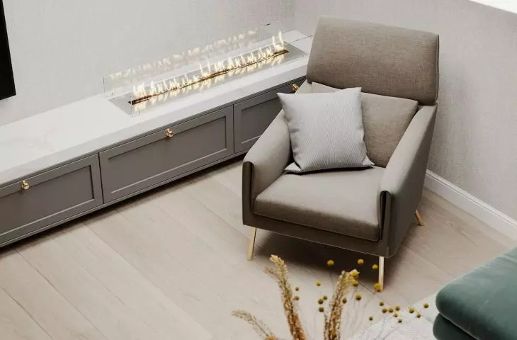 Living area combines classic and modern 