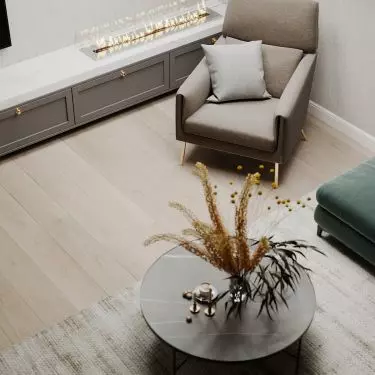 Living area combines classic and modern