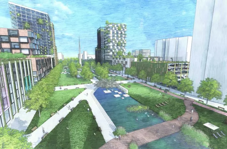 projekt zakłada wprowadzanie infrastruktury zielono-błękitnej