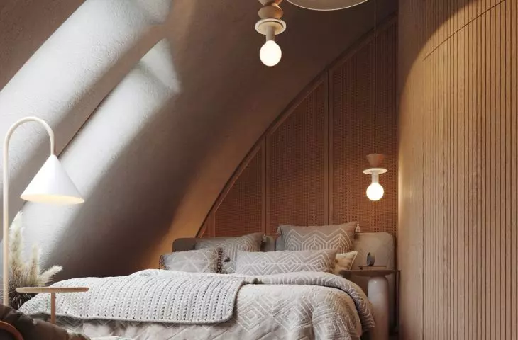 Upstairs bedroom in a larger dome