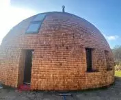 Dome house, aspen shingle facade