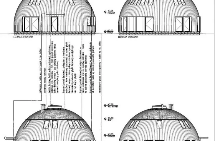 Dome house, facades