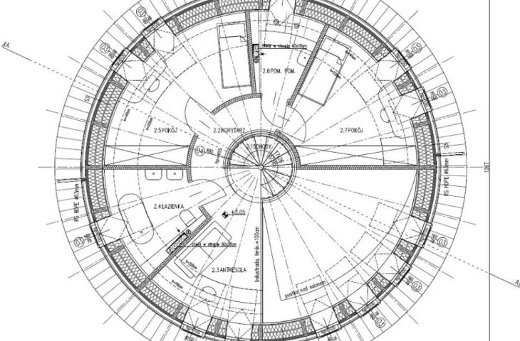 Floor plan of the larger dome