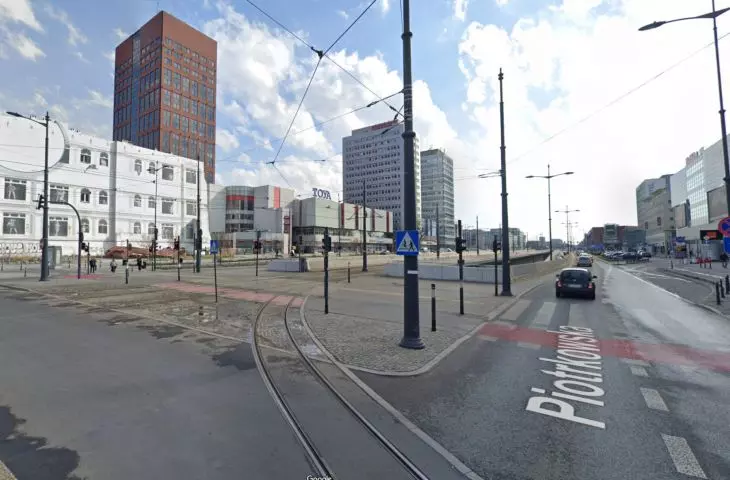 The center of Lodz - after the successful modernization of the road system, the population of trees = 0