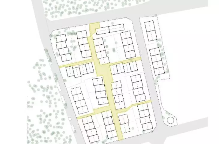 Wielodrożnica, Poznań, transportation system within the quarter, pedestrian routes and common spaces