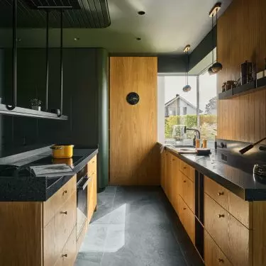 Kitchen in warm wood color