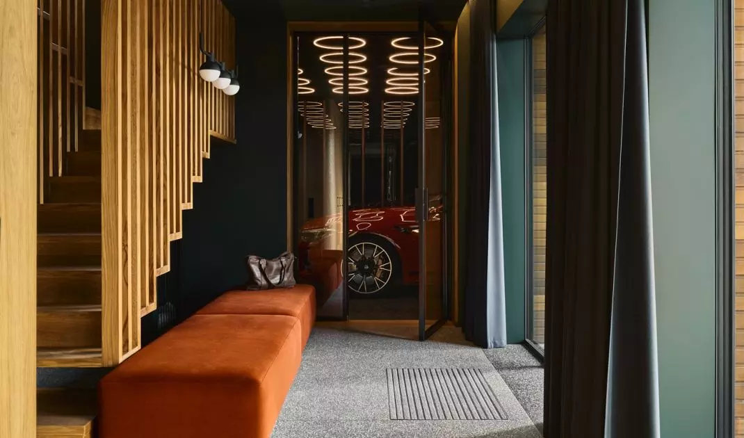 Hallway overlooking garage