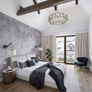 Bedroom with mural