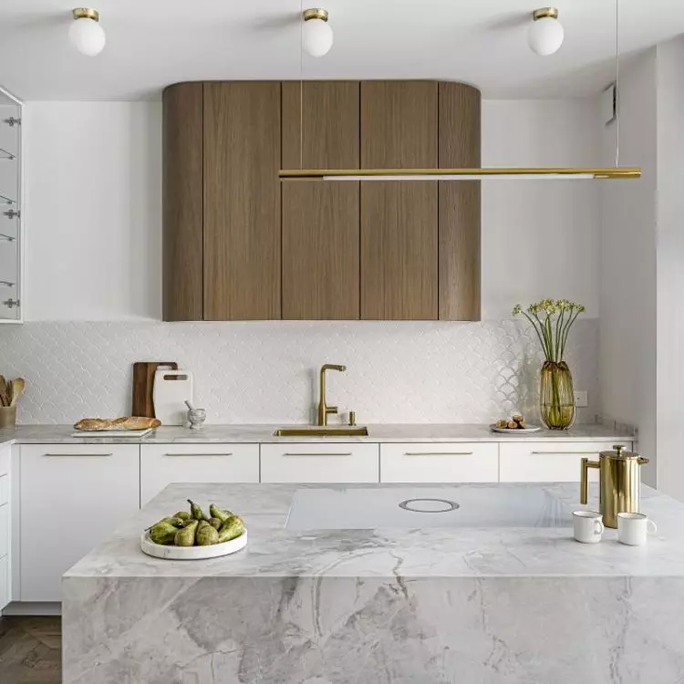 The kitchen is kept in white