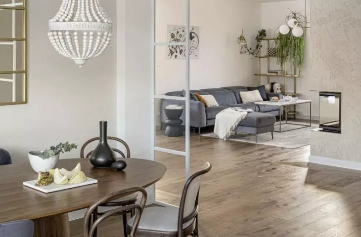 The living area has been divided into two parts