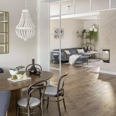 The living area has been divided into two parts