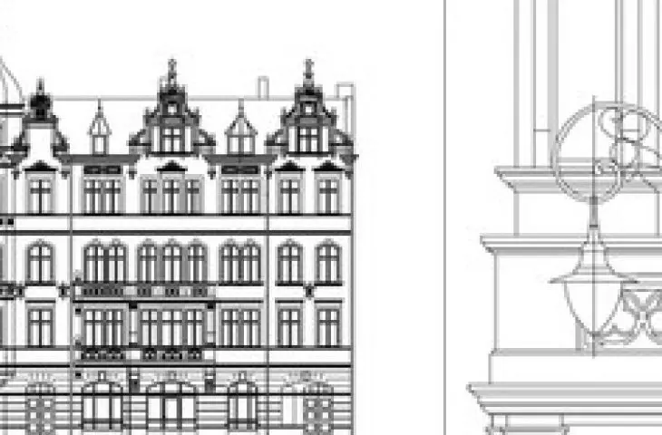 BUDYNEK - WROCŁAW, UL. DROBNERA - PROJEKT WITRYNY - DETAL ELEWACJA