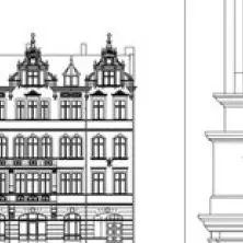BUDYNEK - WROCŁAW, UL. DROBNERA - PROJEKT WITRYNY - DETAL ELEWACJA