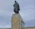 In the very center of Berlin, a Russian soldier is still standing guard and keeping watch