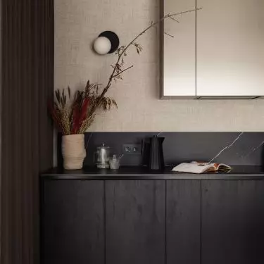 Kitchen in dark colors