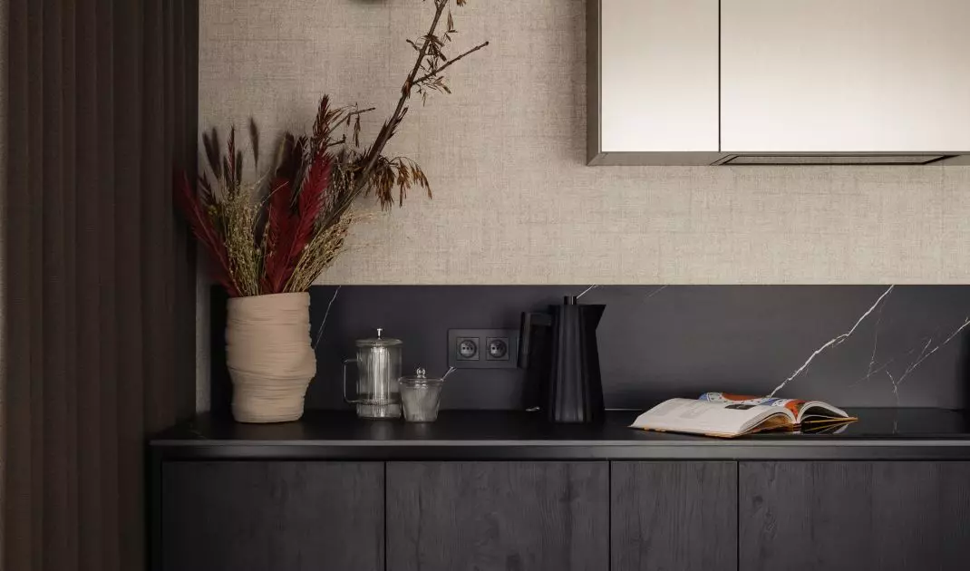 Kitchen in dark colors