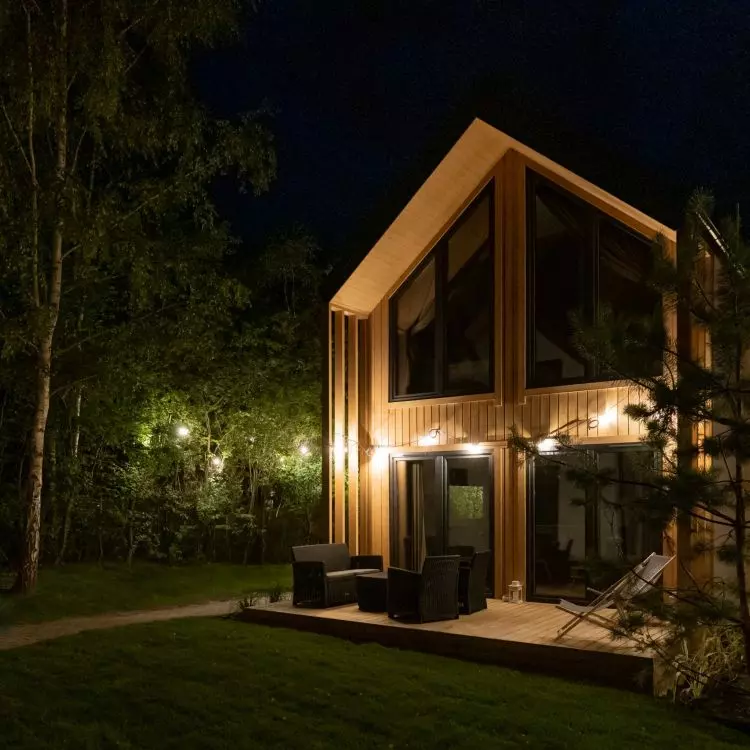 The cottages are inspired by Scandinavian buildings