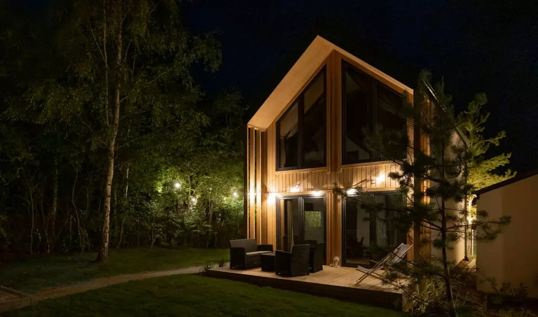 The cottages are inspired by Scandinavian buildings