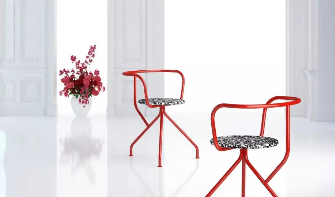 The seat was created from hair shampoo bottles