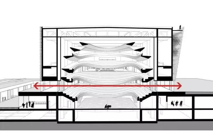 Cross-section of the concert hall