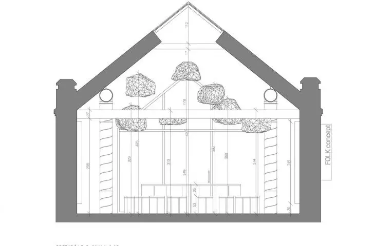 FOLK concept, przekrój B-B