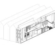 Cross-section of the designed interior of the townhouse
