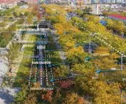 A street rain garden; the water needed to water the plants comes from rainwater collected under the surface of the park; it is worth mentioning that thanks to photovoltaic panels, the park is also fully self-sufficient in energy