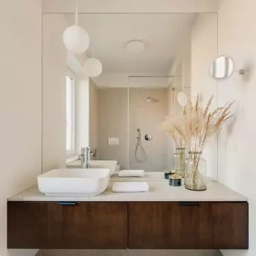 Bathroom with stone countertop