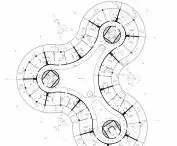 Futuristic hotel, second floor plan