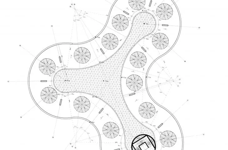 Futuristic hotel, roof projection