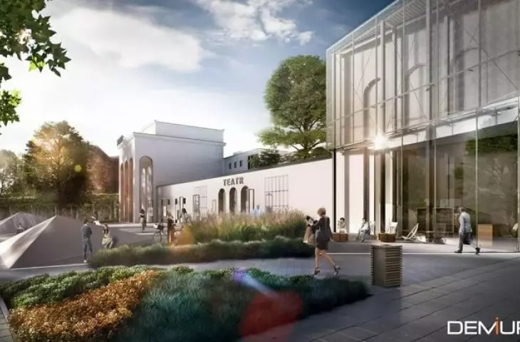 Square in front of the Fredro Theater in Gniezno, visualization, 2018, proj.: DEMIURG